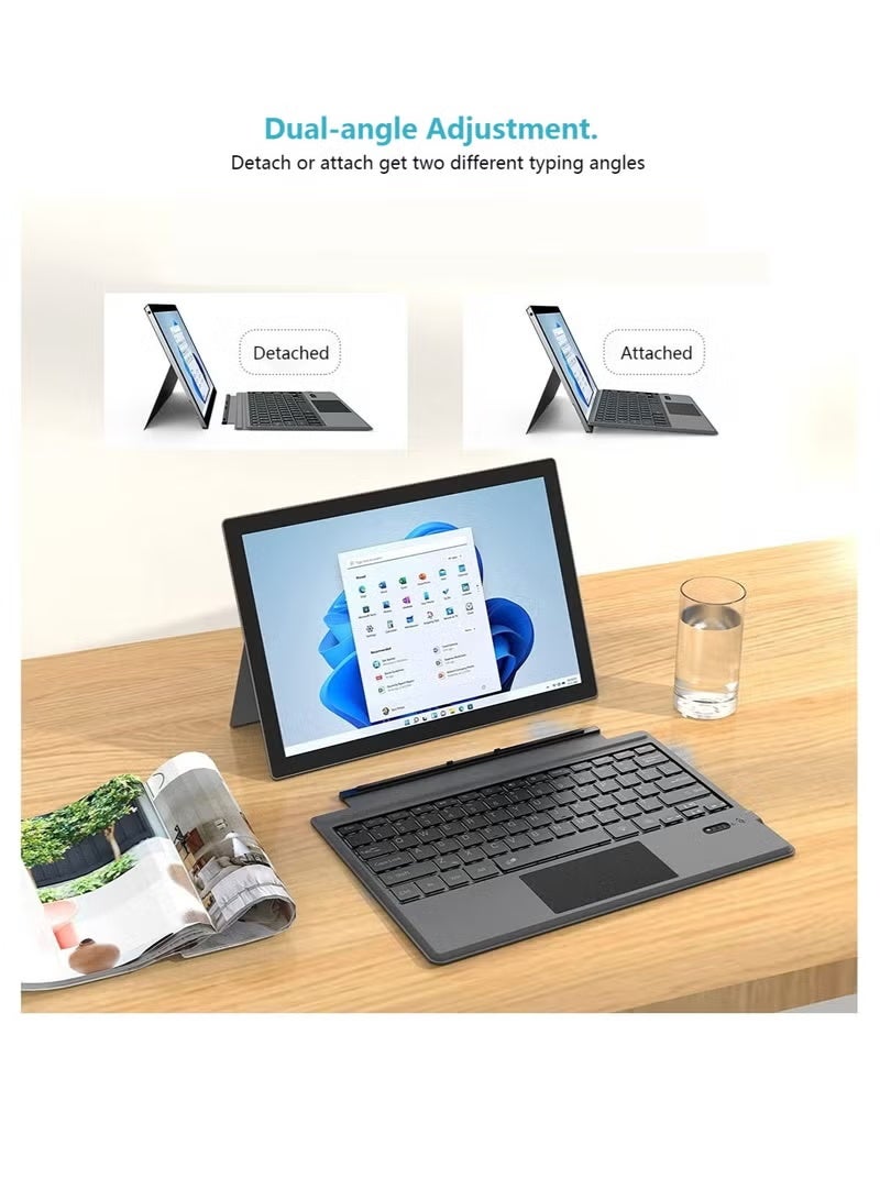 TUNKE Open-Box Bluetooth Keyboard for Surface Pro 3/4/5/6/7/7 Plus, Bilingual Keyboard Cover, No Backlight, Black - Image 4